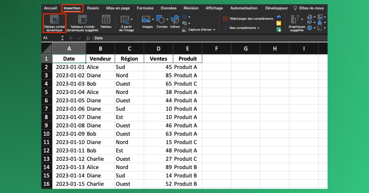 Comment faire un tableau croisé dynamique sur Excel