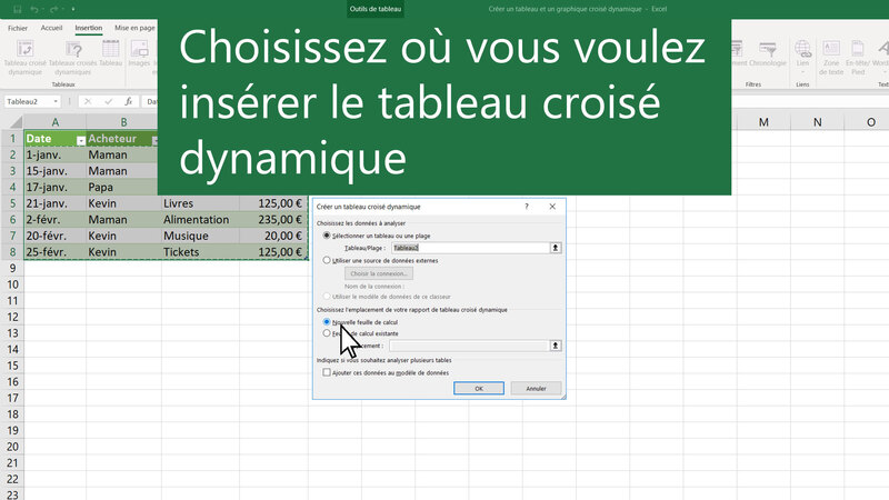 Créer un tableau croisé dynamique pour analyser des données de feuille de  calcul - Support Microsoft