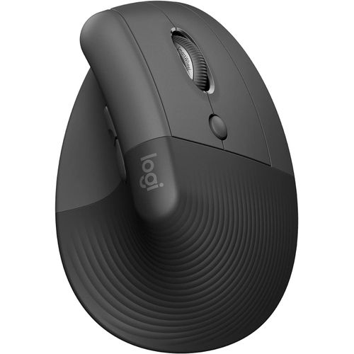 Logitech Lift Souris Ergonomique Verticale, Sans Fil, Bluetooth ou récepteur USB Logi Bolt, Silencieuse, 4 boutons