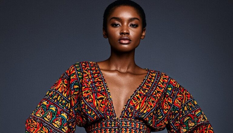 Pagne wax high-tech avec fibres luminescentes à Abidjan, mode africaine innovante 2026