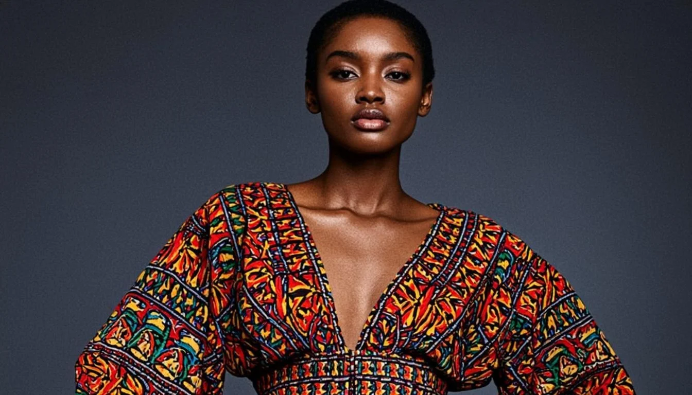 Pagne wax high-tech avec fibres luminescentes à Abidjan, mode africaine innovante 2026