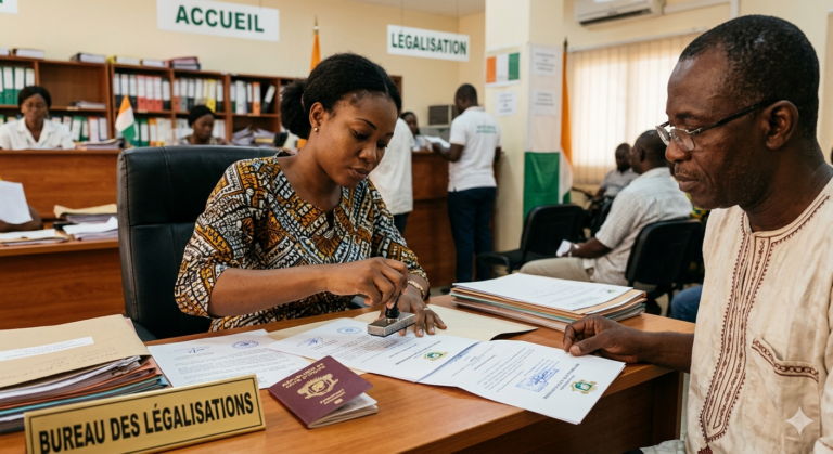 Légalisation de documents en Côte d&rsquo;Ivoire : notaire, ministère ou ambassade ?